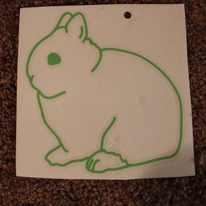 Lime Green Netherland Dwarf Rabbit Decal